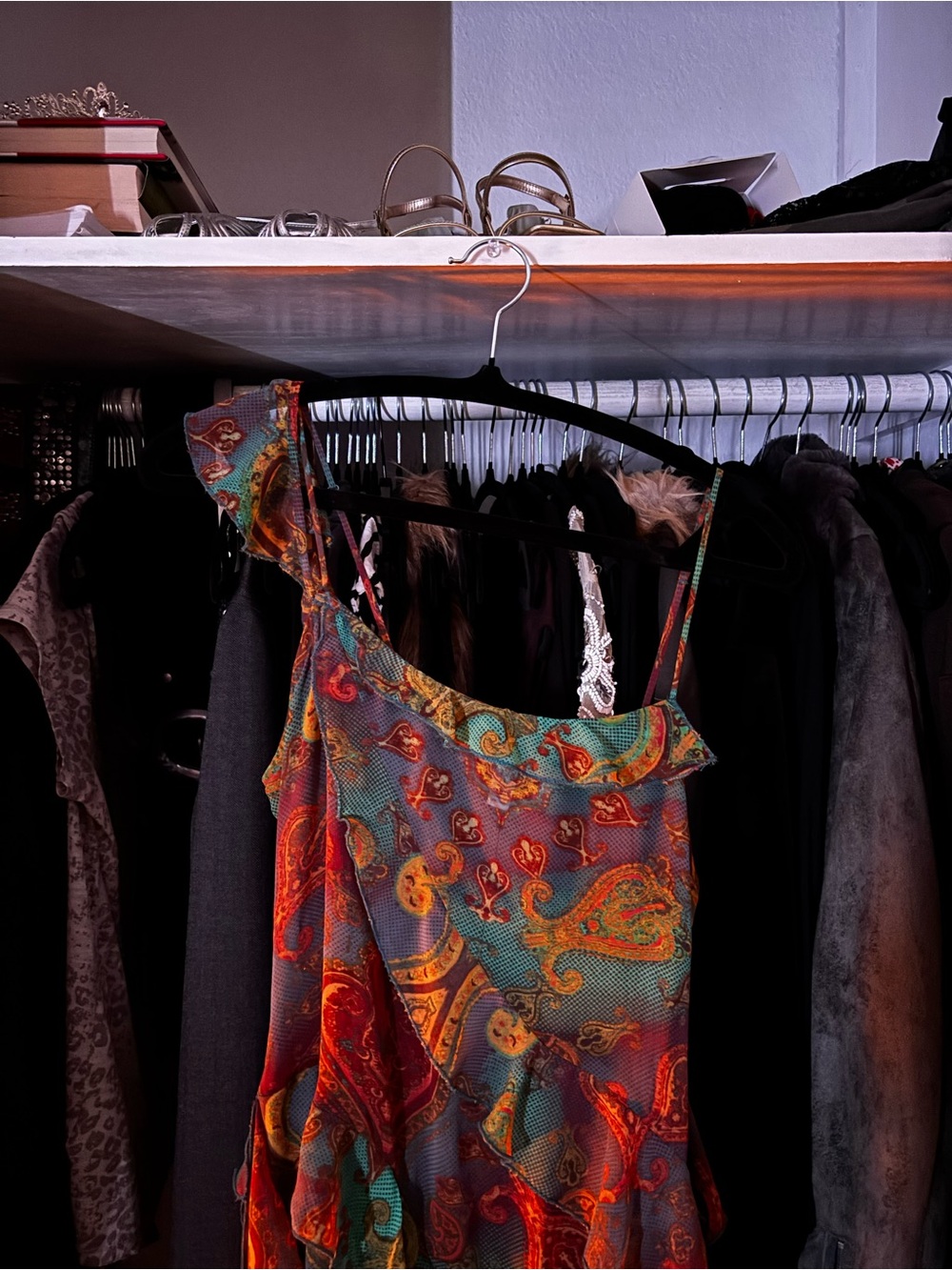 Multicolor Paisley Ruffle Sheer Maxi Dress - Picture 4 of 6